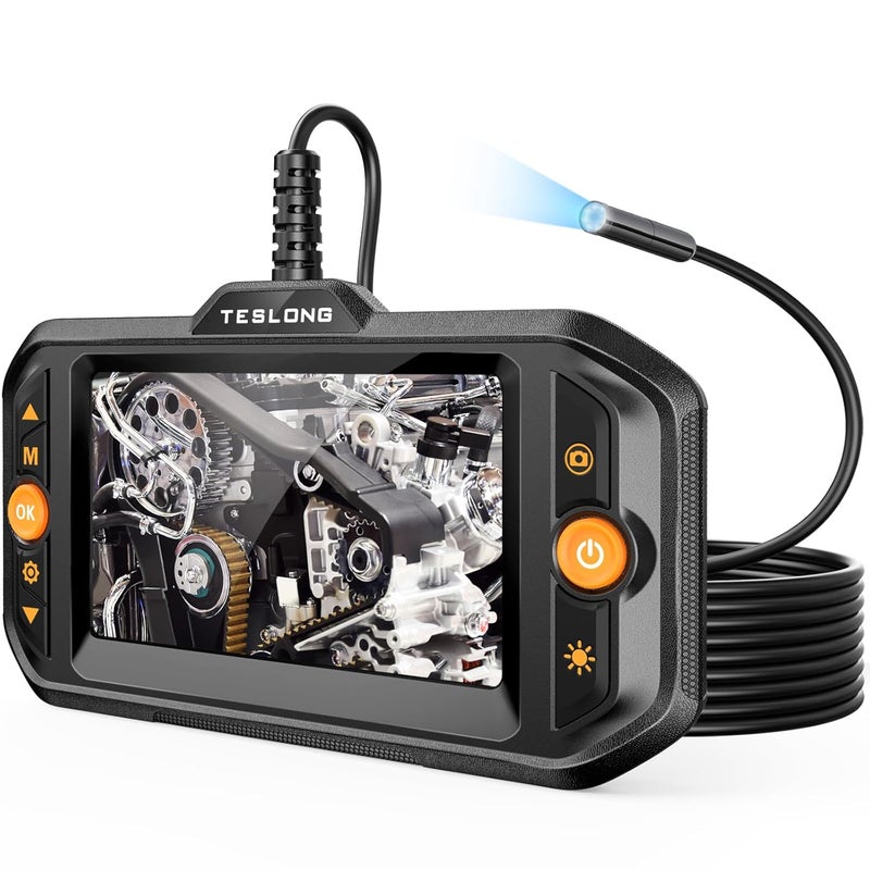 Teslong Endoscope Borescope with Light, Snake Inspection Camera for Automotive Engine, Waterproof Fiber Optic Camera for Mechanics - Ideal for Wall, Vent, Wire Video Scope (16.5FT) - Image 1